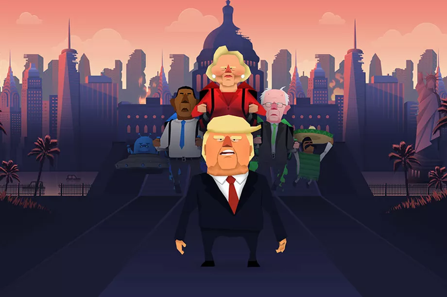 O objetivo deste game é mandar Donald Trump pro espaço